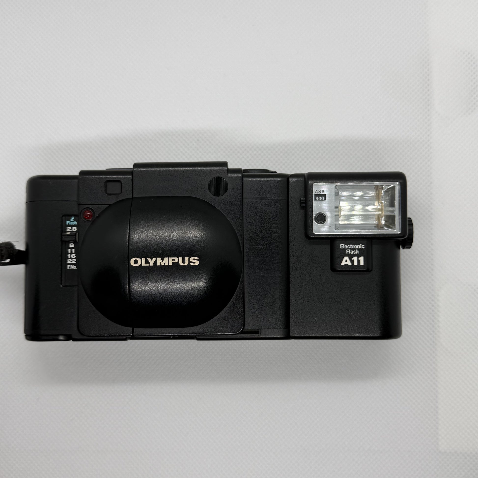 Olympus XA with A11 flash, clamshell closed