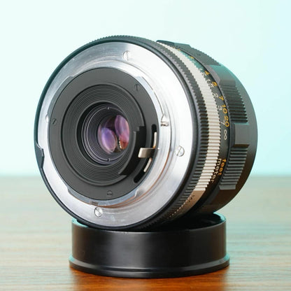 Konica Hexanon 28mm f3.5 AR with case - Filem.sg