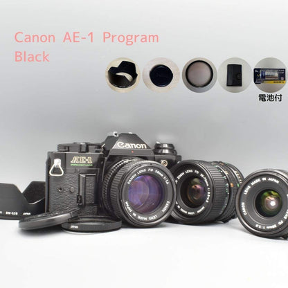 Canon AE-1 Program (Black) with 3 NFD lenses - Filem.sg