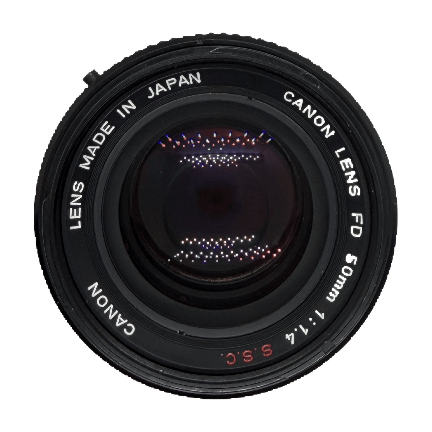Canon FD 50mm f/1.4 S.S.C., front element