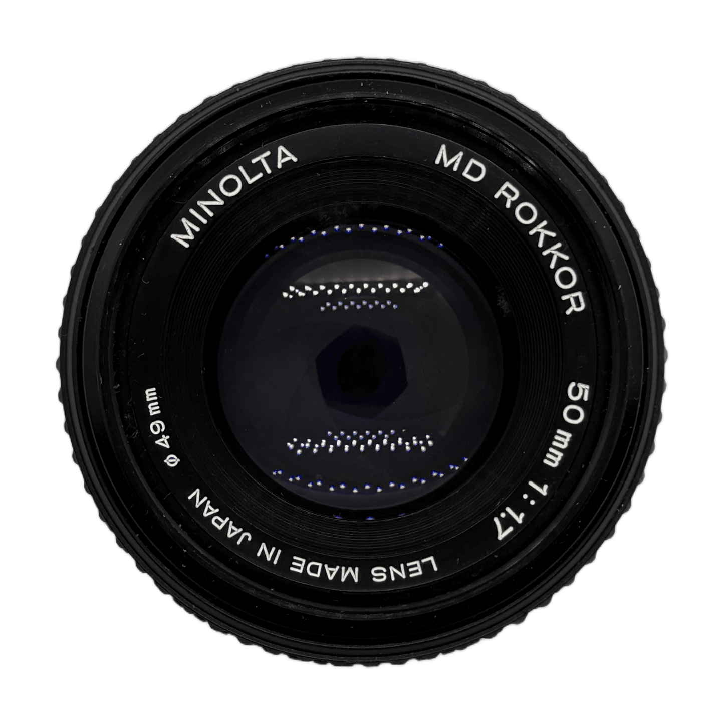 Minolta MD Rokkor 50mm f/1.7, front element