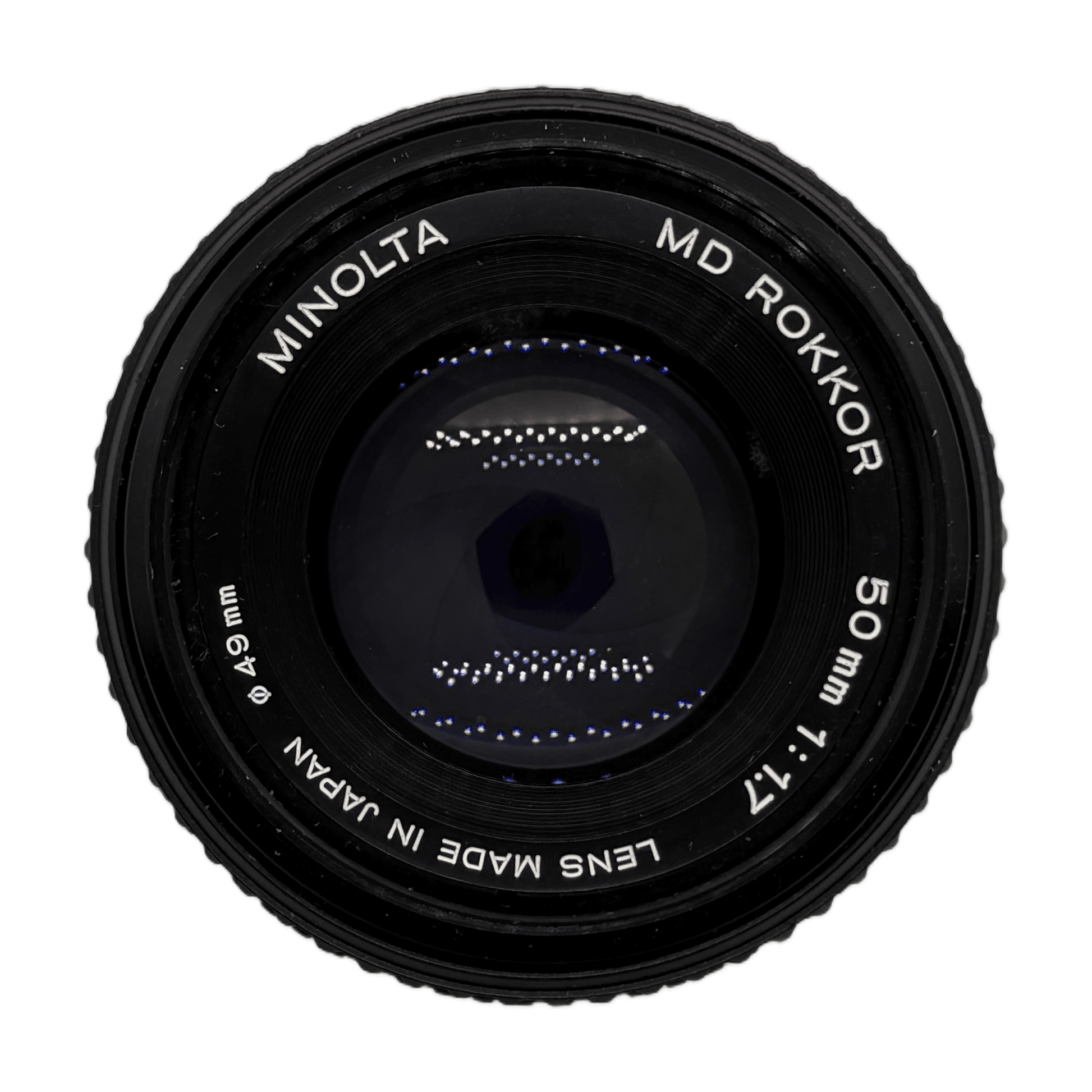 Minolta MD Rokkor 50mm f/1.7, front element