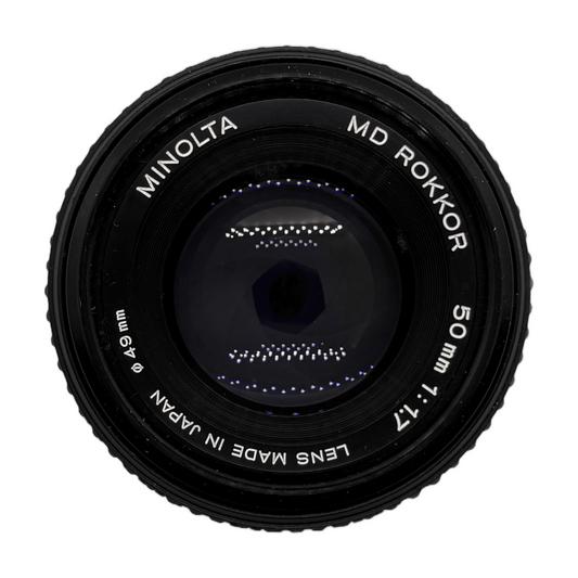 Minolta MD Rokkor 50mm f/1.7, front element